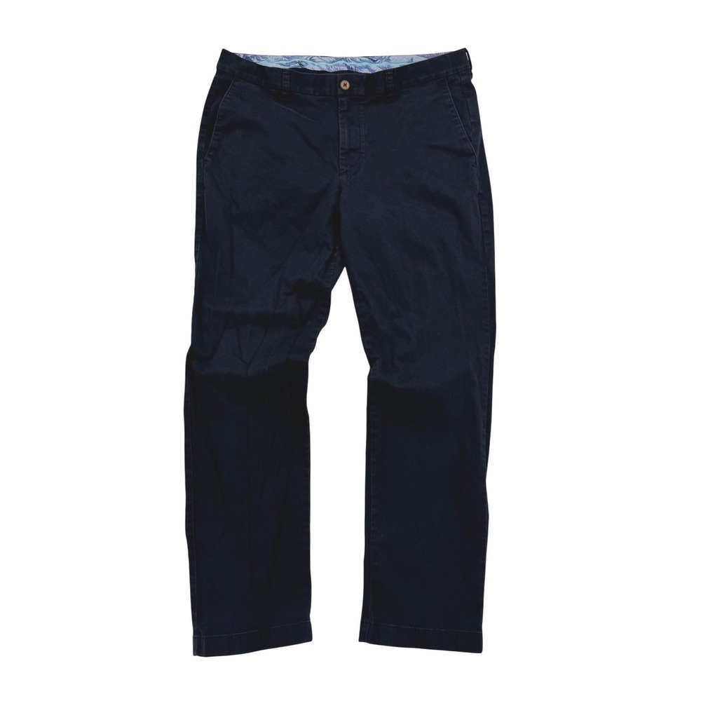 Tommy Bahama Boracay Chino Pants Mens 35x30 Navy Blue Excellent Stretch Sateen